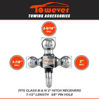 Trailer Hitch Tri Ball Mount With Hook  2 Inch Receiver  3 Ball Hitch Fit For
