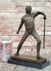 Decorative Object Bronze Sculpture Fencing Fencer Sport Antique Style Statue