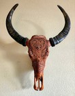 Cattle Skull Hand Carved Cow Skull   Horns 