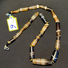 A Beautiful Angkorian Banded Agate Old Beads Necklace Cambodia Amulet Jewelry