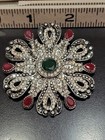Beautiful Multicolor Rhinestone Flower Floral Bouquet Brooch Vintage      P272