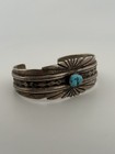 Vintage Sterling Silver Turquoise Cuff Bracelet 