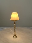 Dollhouse Miniature Brass Floor Lamp W white Shade Electric Light 1 12 Read