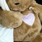 Eden Tender Tones Bear Ivory Security Blanket 12  Thumping Heartbeat Works 