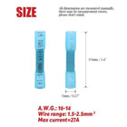 300pcs Blue Heat Shrink Butt Wire Connectors Crimp Terminals Awg 16-14 Gauge Us