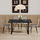 5 Piece Dining Table Set Wooden Dining Table W  4 Linen Upholstered Chairs