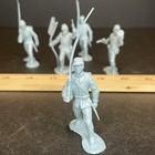 C1960s Marx Blue Grey Playset Figures - Light Blue Plastic  five 