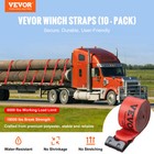 Vevor Truck Straps Winch Straps 4  X 30  With Flat Hook For Towing 10 Pack Red