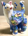Amy Lacombe Ceramic  sashimi  Whimsiclay Cat Figurine 2001 Annaco Creations Rare