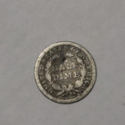 1845 P Seated Liberty Half Dime 5c Cents Coin Silver