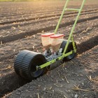 Hand Push Seeder Adjustable Spacing Walk Behind Spreader Lightweight Design