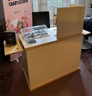 Collapsible Coffee Cart With L Shaped Cover For Small Businesses