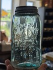    awesome    Green Aqua Igco 1858 Quart Mason Fruit Jar