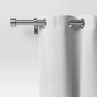 Threshold Brushed Nickel Finish Expandable Steel Curtain Rod 36  To 66  Lengths
