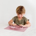 Happy Mat Silicone Placemat Divided Plate  Toddler Suction Tray  Blush Pink