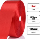 100 Yards Ribbon 1-1 2 Inch Red Satin Ribbon Double Sided Gift Wrapping Wedding