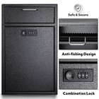 Mailbox Key Drop Box Front Locking Cabinet Anti-theft Heavy Duty Steel Black