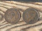 Copper Coin Lot Of 2 1865   1870 One Cent Sarawak Malaysia Coins Rare Antique
