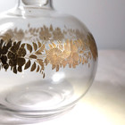 Antq Victorian Glass Perfume Bottle   Stopper Gold Gilt Floral 6 5 t 1890 France