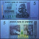 Zimbabwe 5 Dollars  2007  P-66  Used
