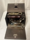 Vintage Sunbeam Electric Iron With Original Embossed Metal Fireproof Case Box