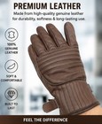 Men s Brown Genuine Leather Motorcycle Gloves Winter Riding Driving Gloves New