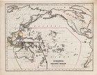 1843 Pacific Ocean Map Original - Australia - United States - Hawaii Philippines