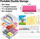 Polymer Clay Starter Kit  Oven Bake Modeling Clay With Sculpting Tools  50 Color