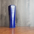 Vintage Tobe Ware Yamada Unseki Porcelain Vase Indigo Blue Hexagonal Japan