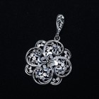 Art Deco Silver Flower Filigree Pendant 800 Silver 1 5  2g Antique Open Work