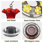 Hummingbird Feeder 18oz Outdoor Hanging Red With 6 Ports Bee Guards   Ant Moat