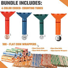 100 Assorted Flat Coin Wrappers-4 Coin Sorters Tubes-penny nickel dime quarte