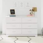 Storkcraft Dresser 33 25  H X 53 25  W  Rectangle Particle Board 6-drawer White
