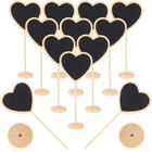 12pcs Mini Heart Chalkboards Black Board With Stand For Message Board Signs W   
