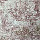 30x19 Love And Friendship Toile Antique French Valance Fabric Pink Material Cur