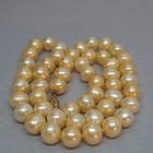 Vintage Freshwater Pearl Necklace Cream 14k Gold Filigree Clasp Strand