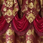 Homeideas Burgundy Paisley Jacquard Curtains Victorian Luxury Window Curtains   