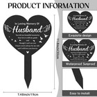 Husband Memorial Grave Stakes - Black Angel Cemetery Markers Decoration For W   