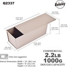 Commercial Pullman Loaf Pan With Lid  Dough Capacity Non-stick Rectangle Flat To