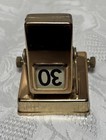 Vintage Brass Metal Domino Flip Number Desk Calendar Month Day Perpetual 2 5   