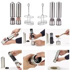 Electric Salt   Pepper Grinder Set     Stainless Steel Mill With Led Light