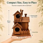 Wooden Bird Houses For Outside  3 Compartments Villa Hanging Birdhouse  Carboniz