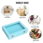 7 Slots Velvet Glass Ring Jewellery Display Storage Box Tray Case Holder