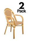 French Bistro With Arms Dining Chair By Chivari  2 Chair Bundle By Chivari