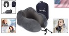Adjustable Neck Support Travel Pillow In Grey - Ideal For Airplane