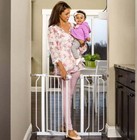 Extra Wide Pet Dog Baby Safety Gate 29 -38 5  Walk Through Door Indoor Fence Us