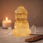 Yellow Fluorite Buddha Carving Meditation Statue Crystal Spiritual Decor