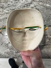 Vintage Mardi Gras Porcelain Bisque Mask With Ribbons  4 1 2  X 3  Wall Decor