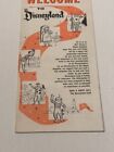 1962 Vintage Welcome To Disneyland Main Gate Map Brochure Rare  Disneyana