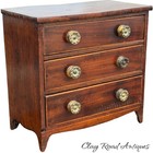 Antique 19th C Miniature Line Inlaid  Mahogany Chest Of Drawers Salesman Sample